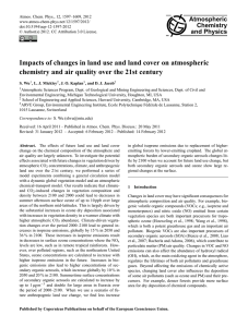Impacts of changes in land use and land cover on atmospheric