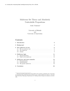 Multiverse Set Theory and Absolutely Undecidable Propositions