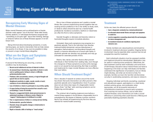 Warning Signs of Major Mental Illnesses