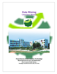 Data Mining Lab Manual - MLR Institute of Technology