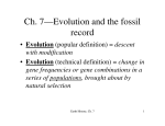 Ch. 7—Evolution and the fossil record