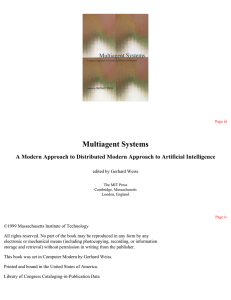 Multiagent Systems : A Modern Approach to Distributed Artificial