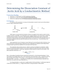 Determining the Dissociation Constant of Acetic Acid by a