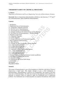 Thermodynamics Of Chemical Processes