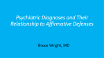 Psychiatric Diagnoses and Their Relationship to Affirmative Defenses