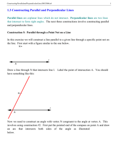 1.3 Constructing Parallel and Perpendicular Lines