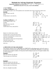 AccGeoUnit 2 - Methods for Solving Quadratic Equations