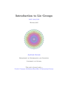 Introduction to Lie Groups