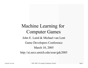 Machine Learning for Computer Games