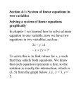 Section 4-1: System of linear equations in two variables Solving a