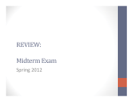 REVIEW: Midterm Exam