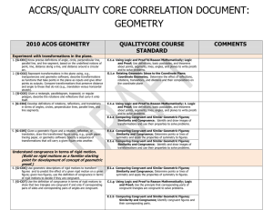 ACCRS/QUALITY CORE CORRELATION DOCUMENT: GEOMETRY