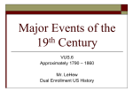 Major Events of the Nineteenth Century