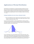 Applications of Normal Distribution