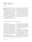 Measurement Scales and their Summary Statistics.