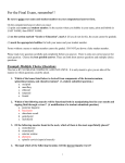 Final Exam Study Guide