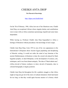 Cheikh Anta Diop and Two Cradle Analysis