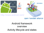 Android framework overview Activity lifecycle and states