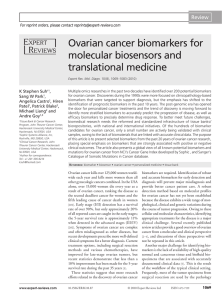 Ovarian cancer biomarkers for molecular biosensors