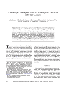 Arthroscopic Technique for Medial Epicondylitis