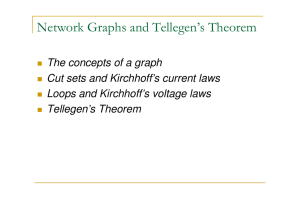 Network Graphs and Tellegen`s Theorem