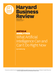 What Artificial Intelligence Can and Can`t Do Right Now