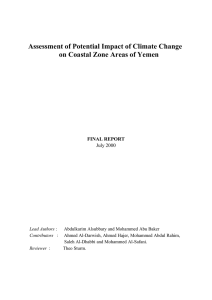 Assessment of Potential Impact of Climate Change on Coastal Zone