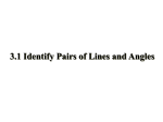 3.1 Notes - Identify Pairs of Lines and Angles