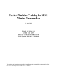Tactical Medical Training for SEAL Mission Commanders
