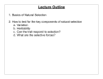 Lecture 3 Natural Selection on Behavior 1 slide per page