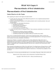 PHAR 7633 Chapter 8 Pharmacokinetics of Oral Administration