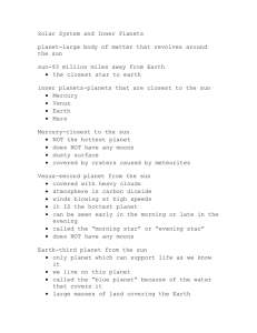 Solar System and Inner Planets