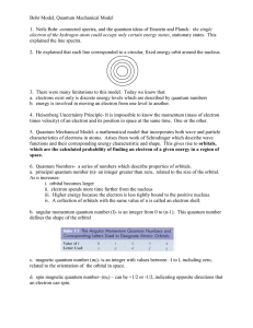 Bohr Model, Quantum Mechanical Model