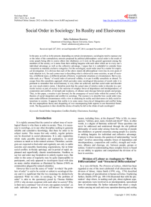 Social Order in Sociology: Its Reality and Elusiveness