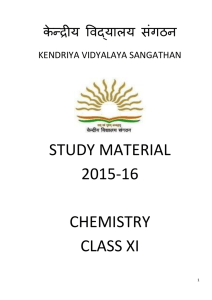 STUDY MATERIAL 2015-16 CHEMISTRY CLASS XI