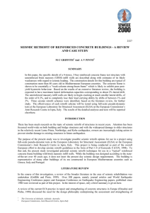 SEISMIC RETROFIT OF REINFORCED CONCRETE BUILDINGS