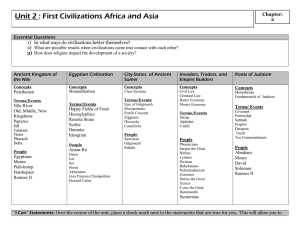 Unit 2 : First Civilizations Africa and Asia