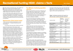Recreational hunting NSW: claims v facts fact sheet