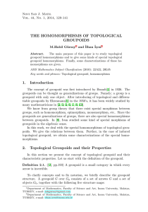 THE HOMOMORPHISMS OF TOPOLOGICAL GROUPOIDS 1