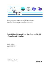 Initial Global Ocean Observing System (GOOS) Commitments