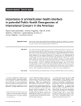 Importance of animal/human health interface in potential Public