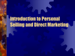 Introduction to Personal Selling and Direct Marketing