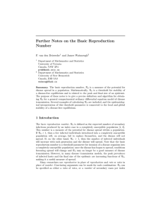 Further Notes on the Basic Reproduction Number