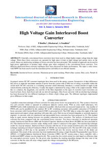 High Voltage Gain Interleaved Boost Converter