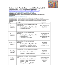 Math 9 Weekly Plan