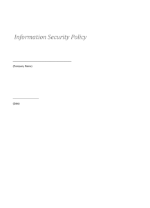 Information Security Policy