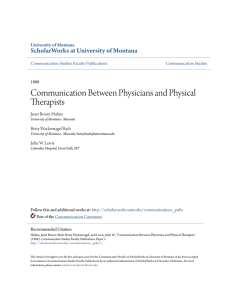 Communication Between Physicians and Physical Therapists