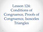 Lesson 124: Conditions of Congruence, Proofs of Congruence