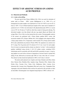 effect of arsenic stress on amino acid profile