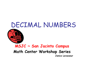 10 decimals - Mark`s Academy of Science